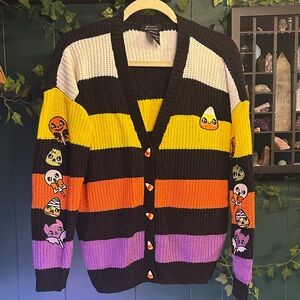 Halloween Striped Cardigan Sweater